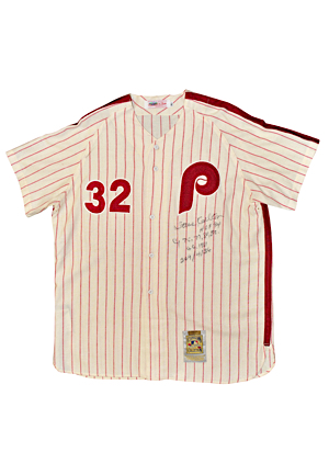 Steve Carlton Philadelphia Phillies Autographed Home Mitchell & Ness Jersey (JSA)