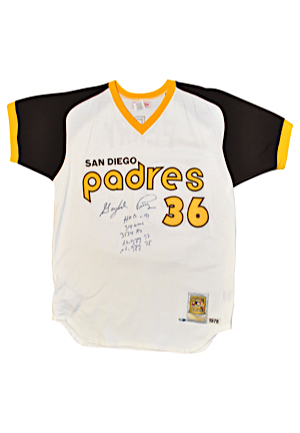 Gaylord Perry San Diego Padres Autographed Home Mitchell & Ness Jersey (JSA)