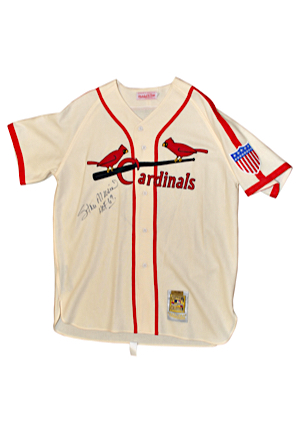 Stan Musial St. Louis Cardinals Autographed Home Mitchell & Ness Jersey (JSA)
