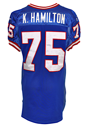 1996 Keith Hamilton New York Giants Game-Used Home Jersey (Multiple Repairs • Pounded • Equipment Manager LOA)