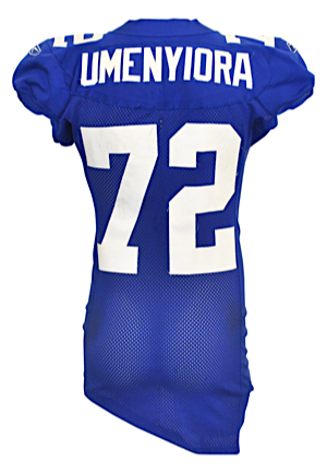 2007 Osi Umenyiora New York Giants Divisional Playoffs Game-Used Blue Jersey (Championship Season • Heritage Documentation • Photo-Matched • Instant Classic Game Vs. Dallas)