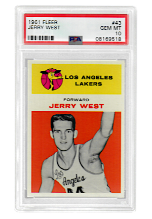 1961 Fleer Jerry West #43 (PSA Graded GEM MT 10 • Pop 3)