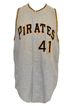 1962 Bill Burwell Pittsburgh Pirates Coaches-Worn Road Flannel Jersey