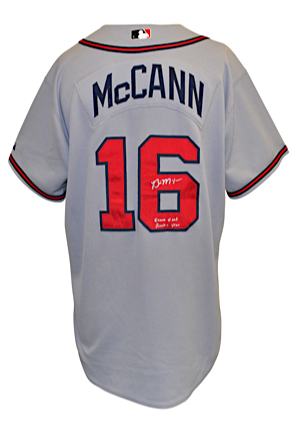 2005 Brian McCann Atlanta Braves Game-Used & Autographed Rookie Road Jersey (JSA)