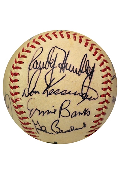 Circa 1969 Chicago Cubs Partial Team Signed Baseball & Three Partial Team Signed Programs (4)(JSA)