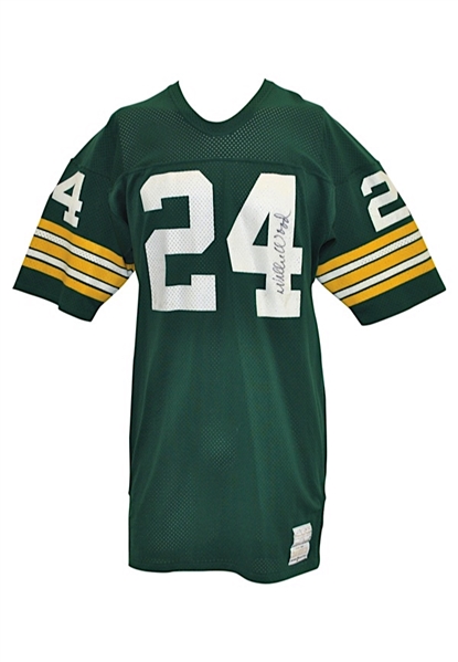 Late 1970s Johnnie Gray Green Bay Packers Game-Used Home Jersey Signed By Willie Wood (JSA)