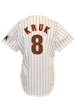 1986 John Kruk San Diego Padres Rookie Game-Used Home Jersey (Ray Kroc Patch)