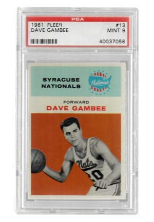1961 Fleer Dave Gambee #13 (PSA Graded Mint 9)