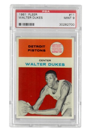 1961 Fleer Walter Dukes #11 (PSA Graded Mint 9)