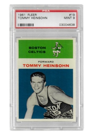 1961 Fleer Tommy Heinsohn #19 (PSA Graded Mint 9)
