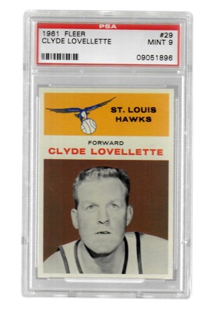1961 Fleer Clyde Lovellette #29 (PSA Graded Mint 9)