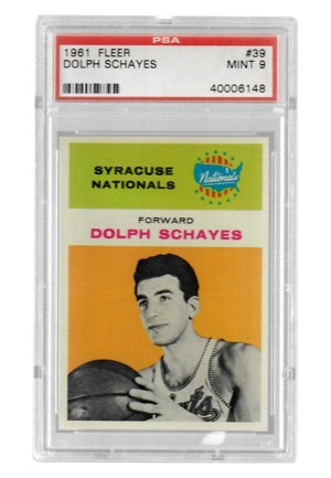 1961 Fleer Dolph Schayes #39 (PSA Graded Mint 9)