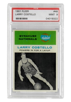1961 Fleer Larry Costello #48 (PSA Graded Mint 9)