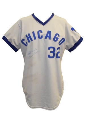 1974 Tom Dettore Chicago Cubs Game-Used Road Jersey Autographed By Milt Papas (Full JSA • Graded 10)