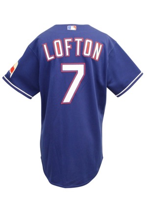2007 Kenny Lofton Texas Rangers Game-Used Blue Alternate Jersey