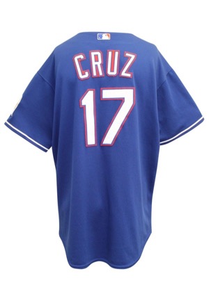 2008 Nelson Cruz Texas Rangers Game-Used Blue Alternate Jersey & Bat (2)(Rangers Gift Shop Receipt)