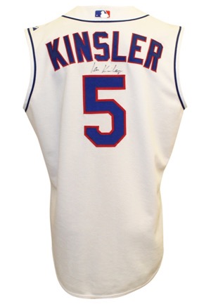 Ian Kinsler Autographed Texas Rangers Blue Jersey W/PROOF, Picture of Ian  Signing For Us, Texas Rangers, 2010 World Series, 2011 World Series at  's Sports Collectibles Store