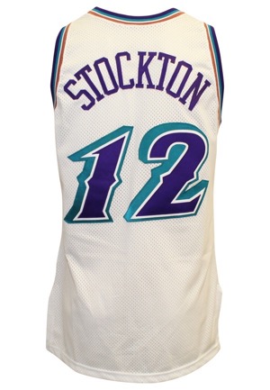 1999-00 John Stockton Utah Jazz Game-Used Home Jersey