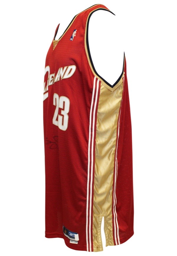 Lot Detail - 2003-04 LeBron James Cleveland Cavaliers Game-Used &  Autographed Road Jersey (JSA • UDA • ROY Season)