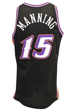 1999-00 Danny Manning, Armen Gilliam, Pete Chilcutt & Adam Keefe Utah Jazz Game-Used Alternate Jerseys (4)
