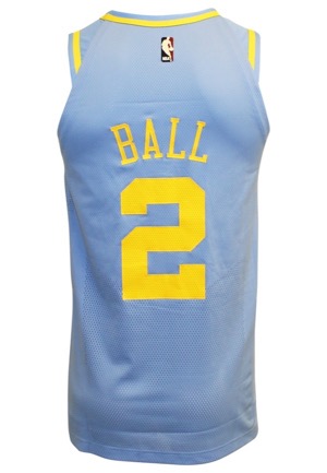 2017-18 Lonzo Ball Los Angeles Lakers Game-Used TBTC Jersey