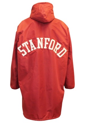 Early 1980s Stanford Cardinal Player-Worn Sideline Cape Attributed To John Elway (Originally Sourced From Elway Family • LOA)