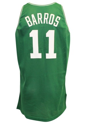 1995-96 Dana Barros Boston Celtics Game-Used Road Jersey