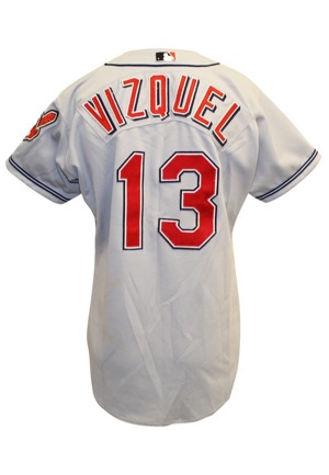 2004 Omar Vizquel Cleveland Indians Game-Used Road Jersey