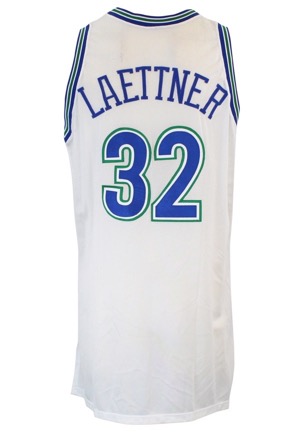 1992-93 Christian Laettner Minnesota Timberwolves Game-Used Home Jersey