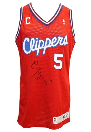 1992-93 Danny Manning Los Angeles Clippers Game-Used & Autographed Road Jersey (JSA)
