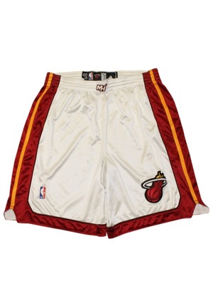 2009-10 Miami Heat Game-Used Home Shorts Attributed To Dwyane Wade