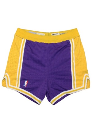 1986-87 Kareem Abdul Jabbar Los Angeles Lakers Game-Used Road Shorts