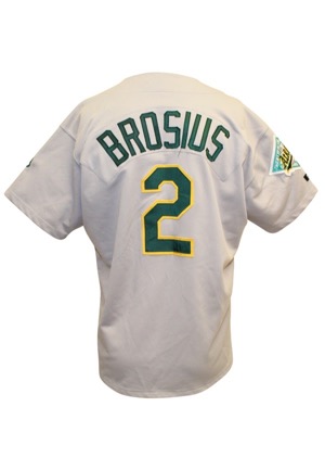 1992 Scott Brosius Oakland As Game-Used Road Jersey (25th Anniversary Patch)