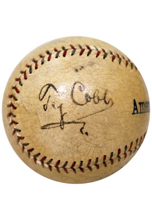 Circa 1925 Bold Ty Cobb Single-Signed Official American League Baseball (Full JSA & PSA/DNA LOAs)