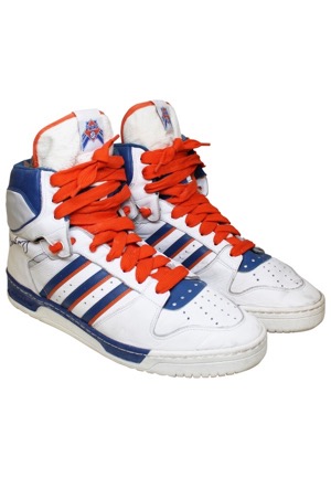 Late 1980s Patrick Ewing New York Knicks Game-Used & Autographed Sneakers (JSA)