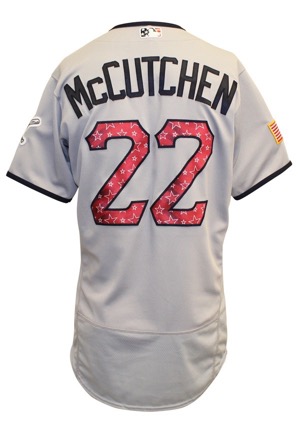 2017 Andrew McCutchen Pittsburgh Pirates "4th Of July Weekend" Multi Home-Run Game-Used Road Jersey (MLB Authenticated • Photo-Matched)