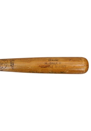 1959 Hank Bauer New York Yankees Game-Used Bat Signed by Bauer & Mantle (Full JSA • PSA/DNA • Gifted Direct To Halper From Bauer W. Possible Mantle Attribution)