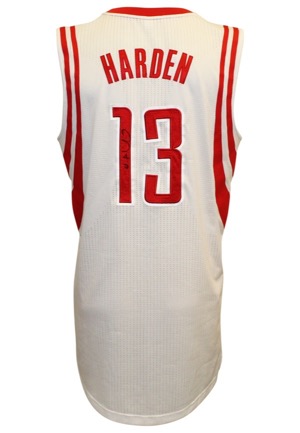 2014-15 James Harden Houston Rockets Game-Used & Autographed Home Jersey (JSA • Photo-Matched To Multiple Games • Photo-Match.com LOA • Graded 10)