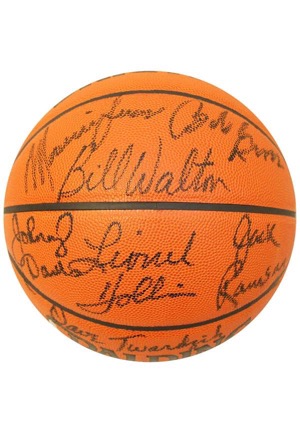1977 Portland Trail Blazers Legends LE Multi-Signed Official NBA Basketball (JSA • Championship Season)