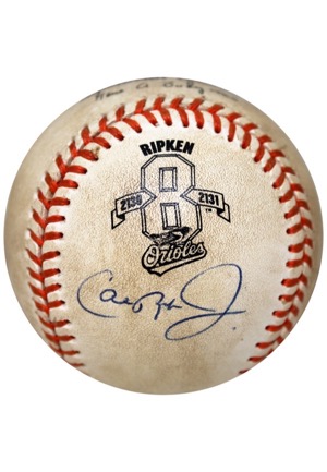 9/6/1995 Baltimore Orioles "Record Breaking" Game-Used Baseballs Autographed By Cal Ripken Jr. & Umpires (6)(JSA • PSA/DNA • Game That Broke Gehrigs Streak • Umpire LOAs)