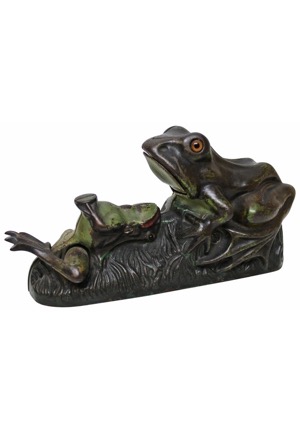 Circa 1880 "Two Frogs" Cast Iron Antique Mechanical Bank