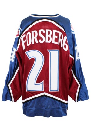 1995-96 Peter Forsberg Colorado Avalanche Game-Used Road Jersey