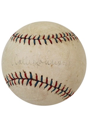 Walter Johnson Single-Signed Baseball (JSA)