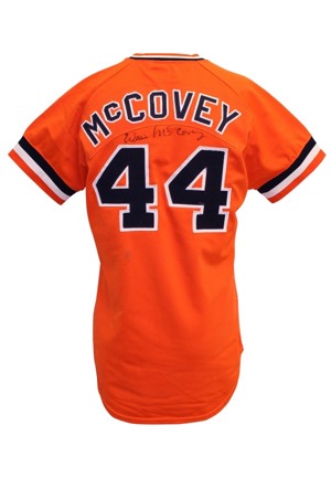 1977 Willie McCovey San Francisco Giants Game-Used & Autographed Orange Alternate Jersey (Photo-Matched & Graded 10 • Full JSA)