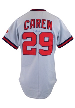 Early 1980s Rod Carew California Angels Game-Used & Autographed Road Jersey (JSA)
