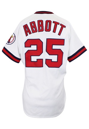 1989 Jim Abbott California Angels Game-Used Rookie Home Jersey