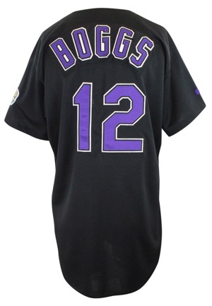 1999 Wade Boggs Tampa Bay Devil Rays Game-Used & Autographed Black Alternate Jersey (JSA • 3,000 Hit & Final Season)