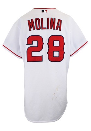 2004 Jose Molina Los Angeles Angels Game-Used Home Jersey