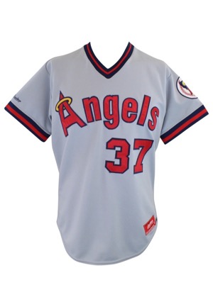 1987 Donnie Moore California Angels Game-Used Road Jersey