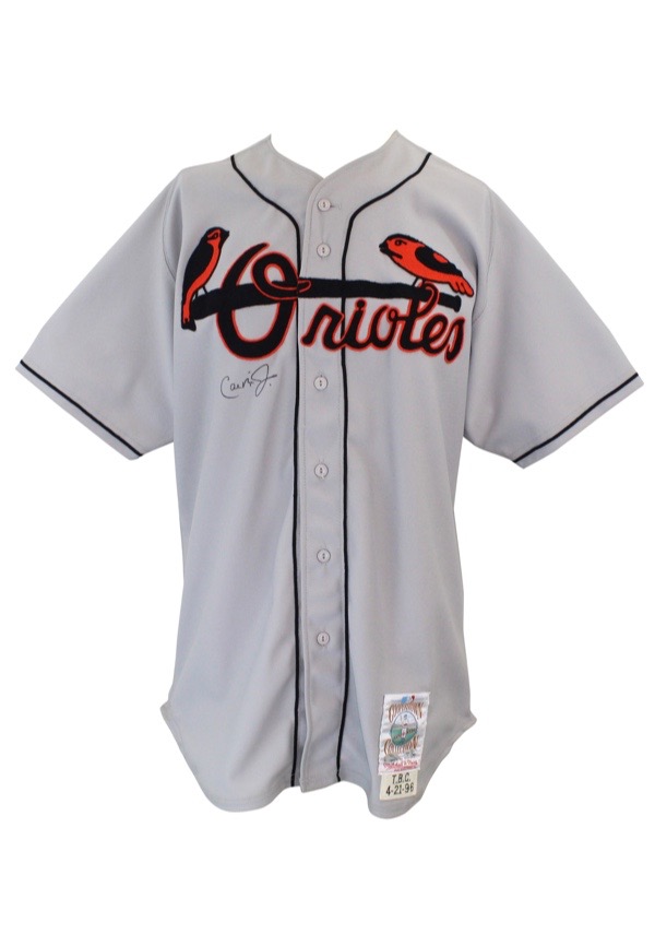 Lot Detail - 1996 Cal Ripken Jr. Baltimore Orioles Game-Used & Autographed  TBTC Road Jersey (JSA • MLB Authenticated)